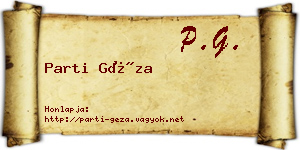 Parti Géza névjegykártya